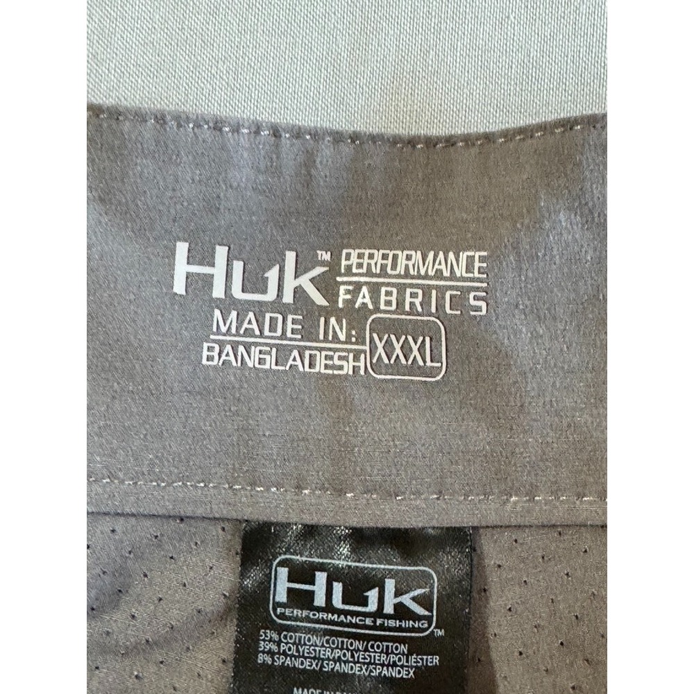 Huk Shorts Mens 2XL Gray Cargo Next Level Performance Stretch Fishing Adjustable - Picture 8 of 12